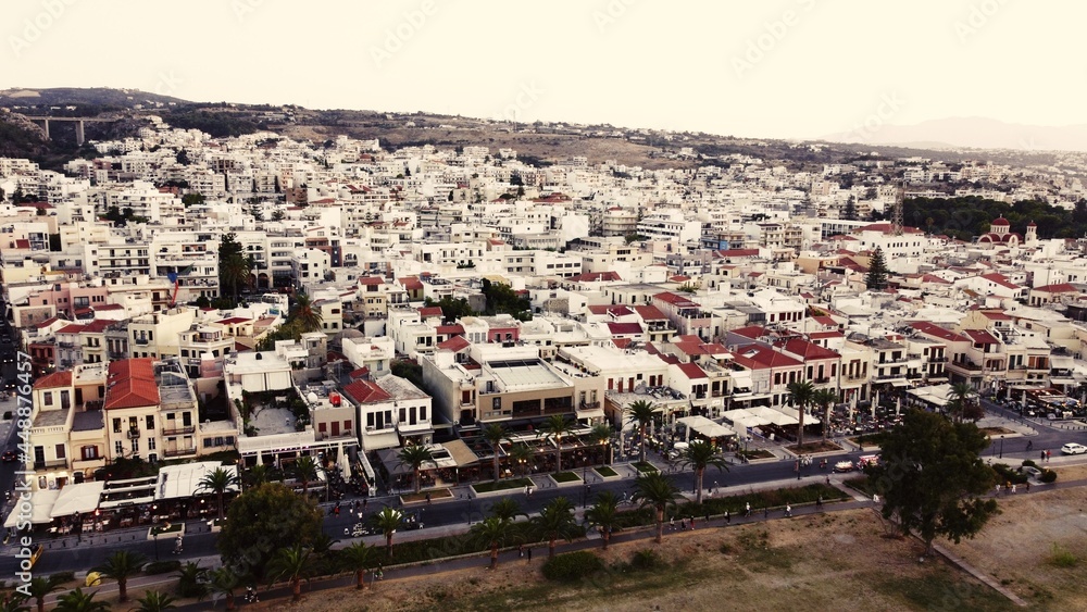 view of the city rethymno, crete, greece