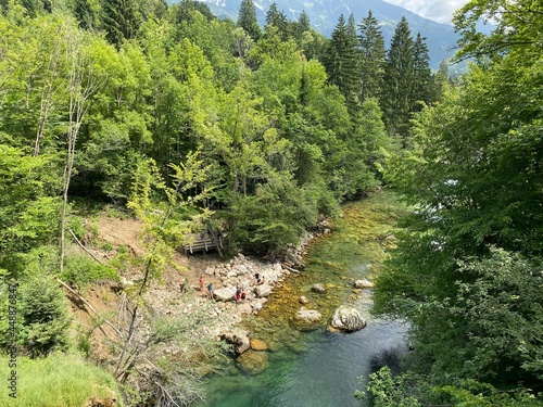 Mountain river Radovna in the Vintgar Gorge or Bled Gorge - Bled, Slovenia (Triglav National Park) - Bergfluss Radovna in der Vintgarklamm oder Vintgar Klamm - Bled, Slowenien (Triglav-Nationalpark) photo