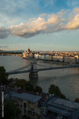 Late evening panorama of Budapest. photo