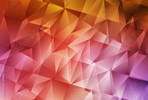 Light Pink  Yellow vector background with polygonal style.