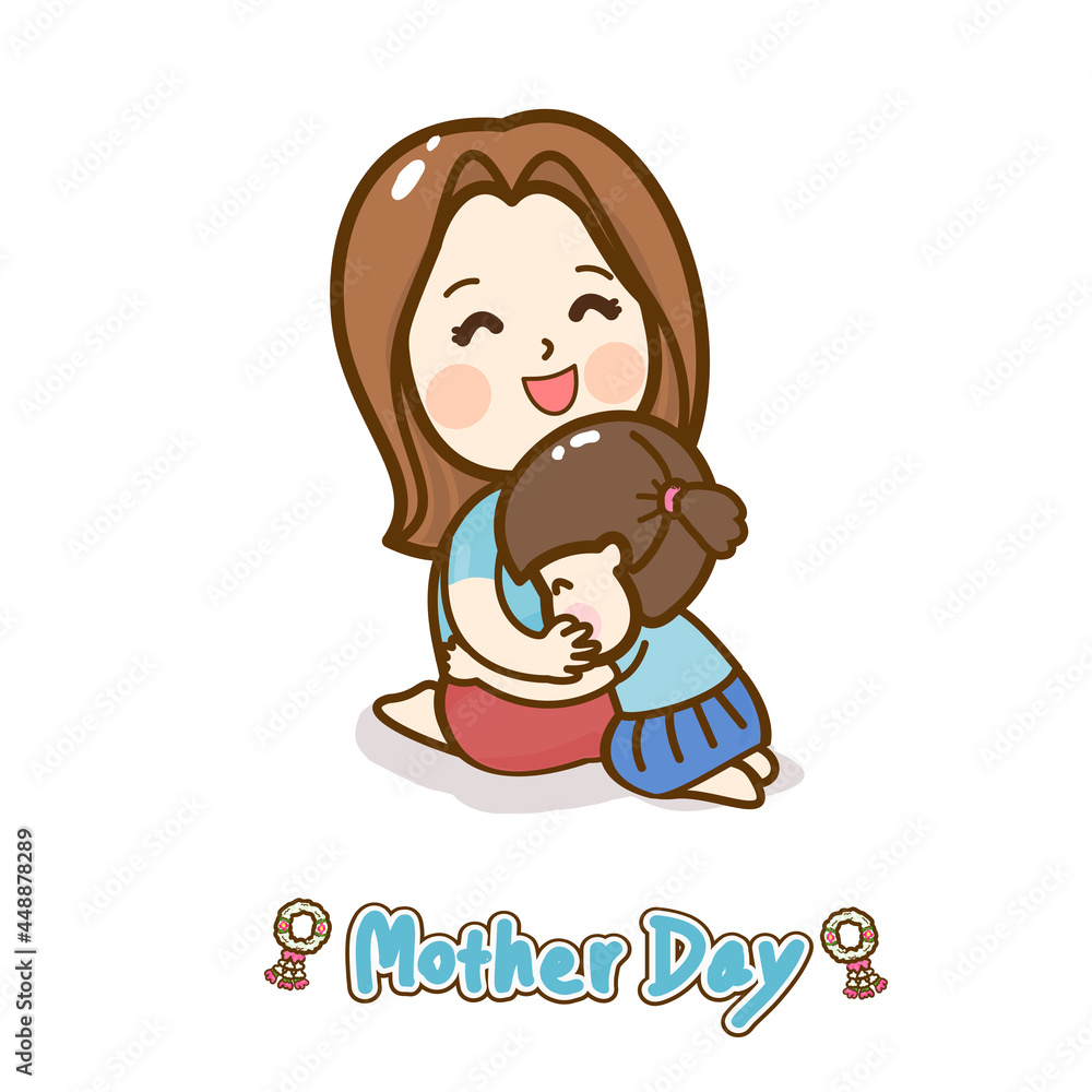 Cartoon for mother’s day vector.