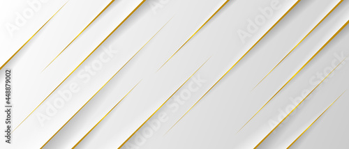 abstract white gold stripes banner background