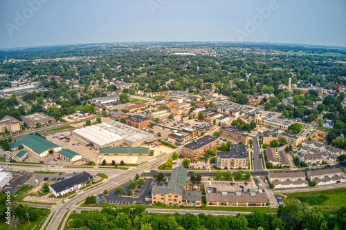 Aerial view of the Madison Suburb of Sun Prairie, Wisconsin