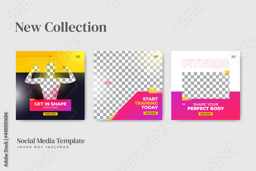 Fitness concept social media post template