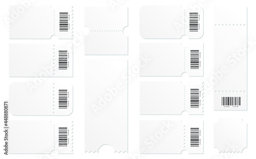 白紙のクーポン券デザインイラストセット