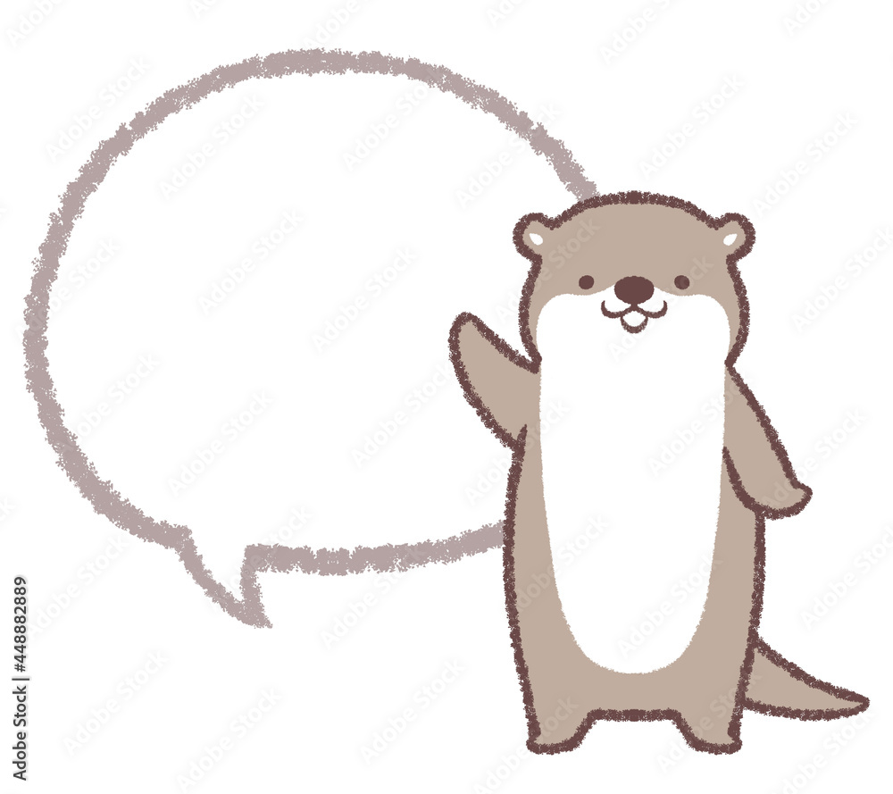 案内するカワウソと線画フキダシ 案内するカワウソと線画フキダシ
