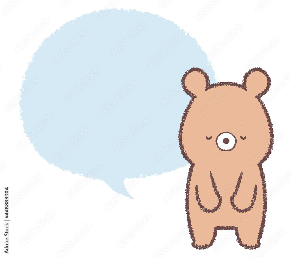 頭を下げるクマとフキダシ 頭を下げるクマとフキダシ