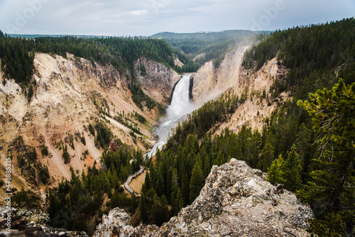 A waterfall in Yellowstone National Park. 