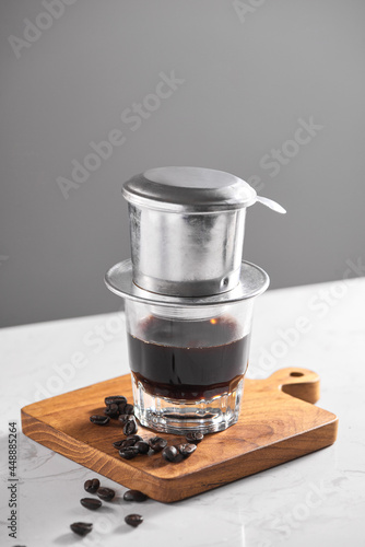 Traditional Vietnamese coffee phin photo