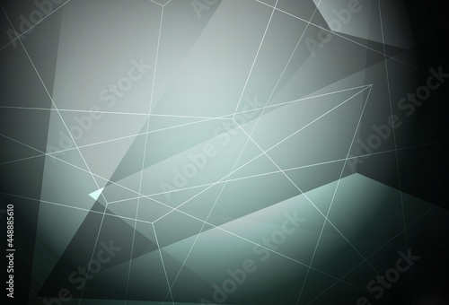 Dark Green vector background with triangles.