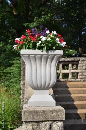 Flowers in a Stone Flower Pot