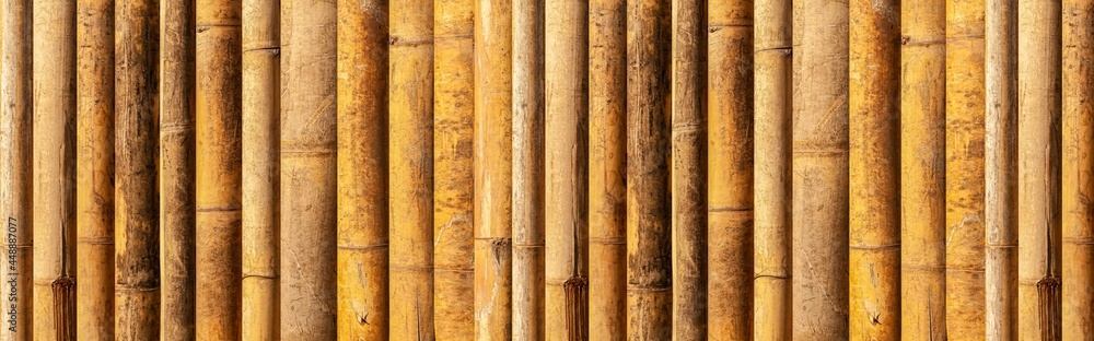 Panorama of Brown old Bamboo fence texture and background seamless Panorama of Brown old Bamboo fence texture and background seamless