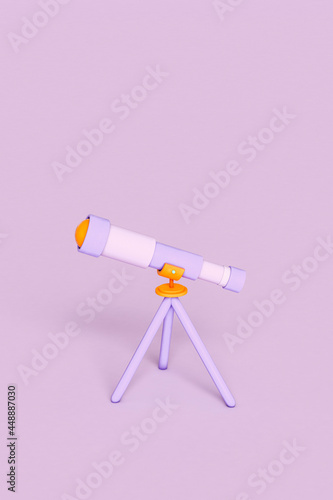 one Telescope on violet background