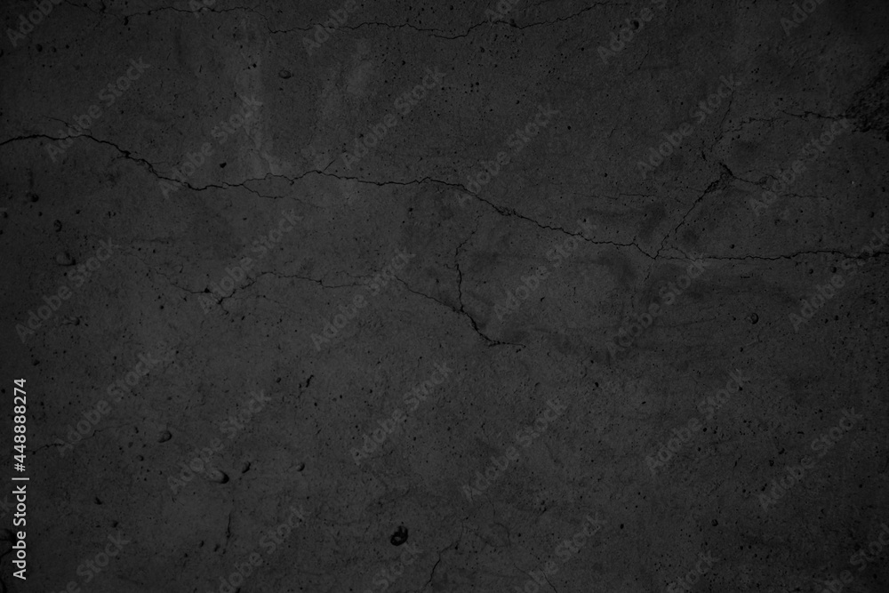 Art black concrete stone texture for background in black. Abstract color dry scratched surface wall grey dark detail covering. - obrazy, fototapety, plakaty 