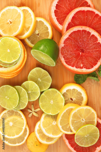 Fototapeta Naklejka Na Ścianę i Meble -  Citrus Fruit Slices on Charcuterie Board