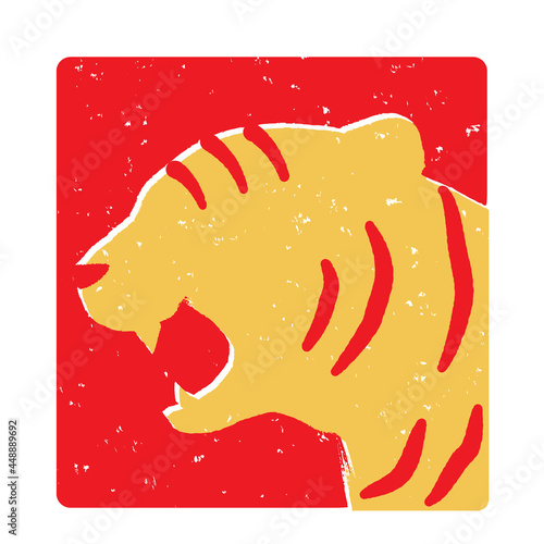 寅の横顔判子　年賀状アイコン素材