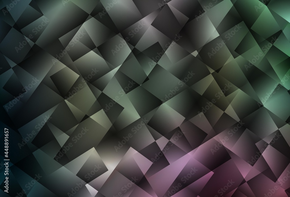 Obraz premium Dark Pink, Green vector background with rectangles.
