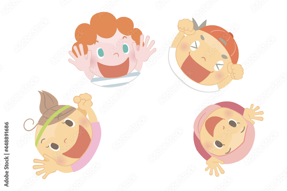 Fototapeta premium kids_from_a bird’s_eye view_flat-taste04