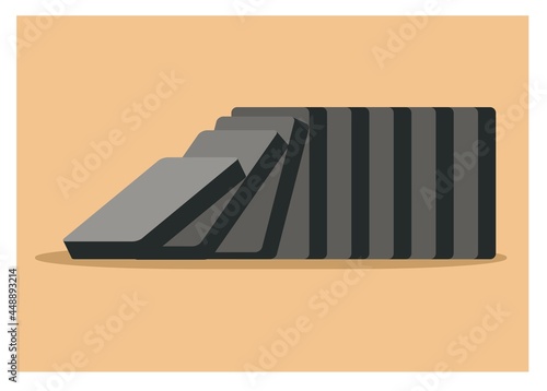 Domino effect simple flat illustration