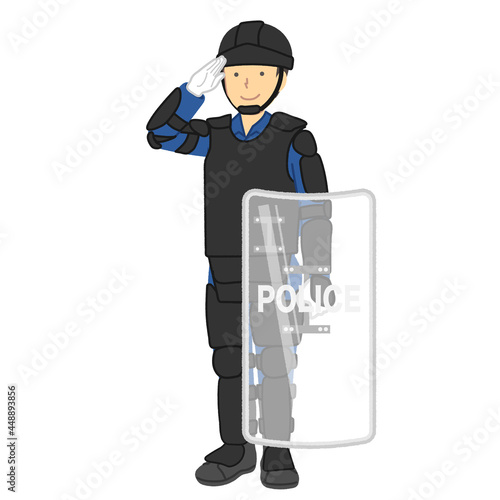警察官の男性　：　機動隊装備等