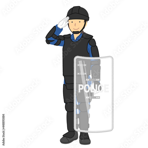 警察官の女性　：　機動隊装備等