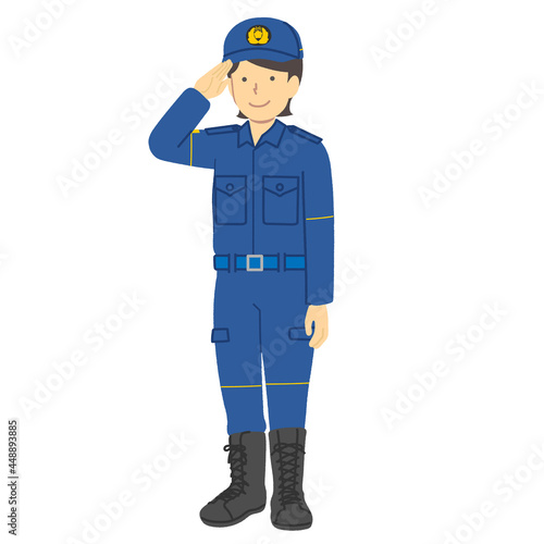 警察官の女性　：　警察出動服