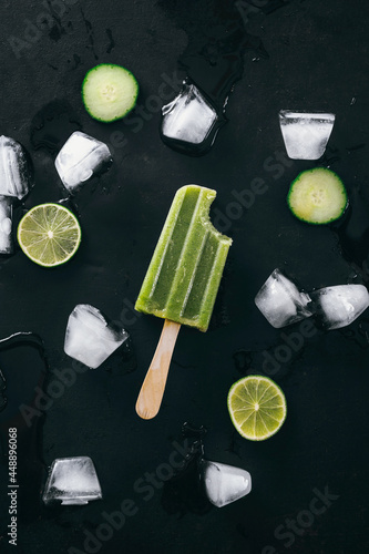 Food: Cucumber lime popsicle