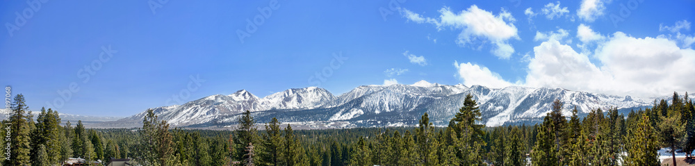 Landscape of snowy mountains, Mammoth Lakes, California Landscape of snowy mountains, Mammoth Lakes, California