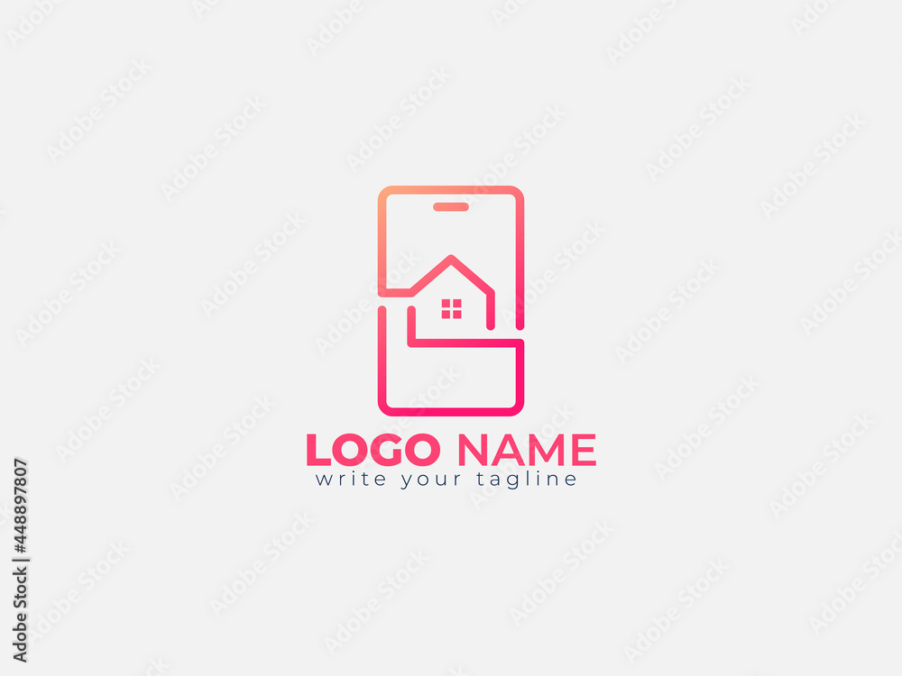 Digital Home Logo Design Concept For Technology Real Estate Logo. Digital Home Logo Design Concept For Technology Real Estate Logo.