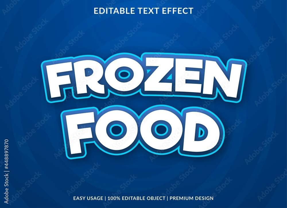 frozen food text effect editable template with abstract style use for frozen food text effect editable template with abstract style use for