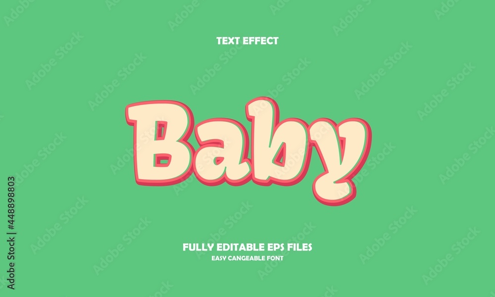 Editable text effect baby title style Editable text effect baby title style