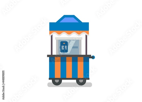 Food vendor cart. Simple flat illustration

