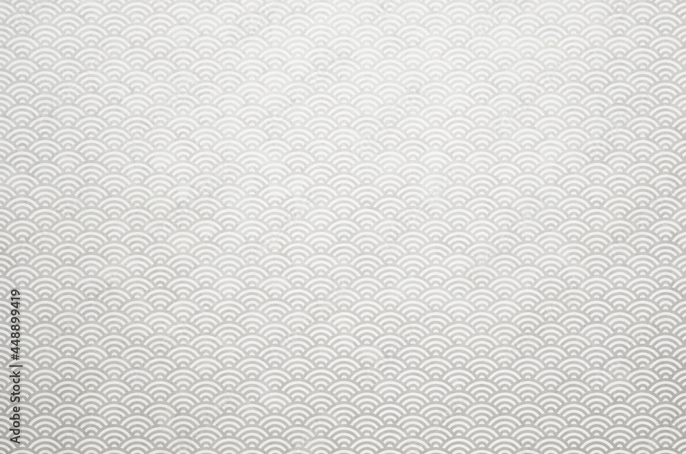 Fototapeta premium Washi paper texture background with silver wave pattern. Japanese handmade paper texture with traditional Japanese pattern