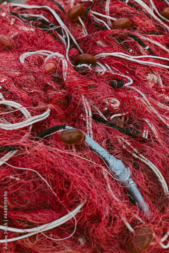 Red fish nets