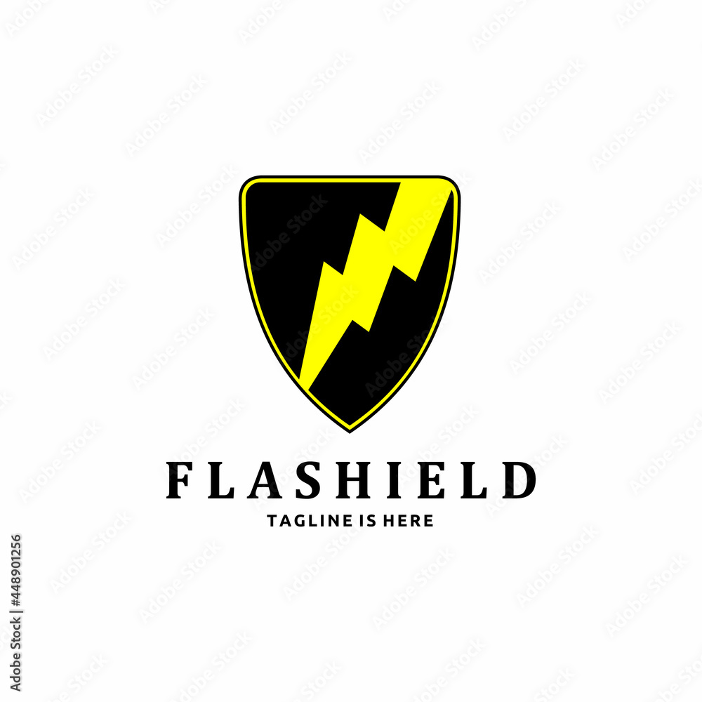 Flash Thunder Shield Logo Design Vector Flash Thunder Shield Logo Design Vector