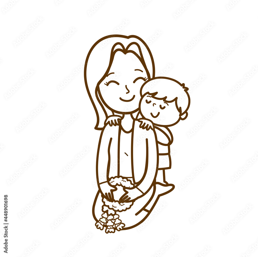 Cartoon for mother’s day vector.