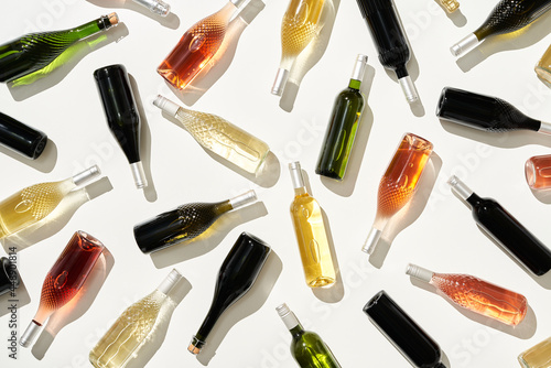 Bottles of various wines.