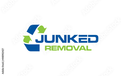 Illustration vector graphic of junk removal solution services logo design template