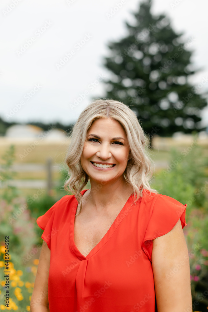 Portrait of Beautiful Middle-Aged Blonde Woman Portrait of Beautiful Middle-Aged Blonde Woman