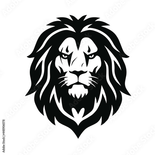 Lion Head Scar Logo Vector Illustration Mascot Design 