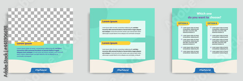 Social media faq, question, answer post banner layout template with geometric shape background and bubble message design element in green white color. Vector illustration