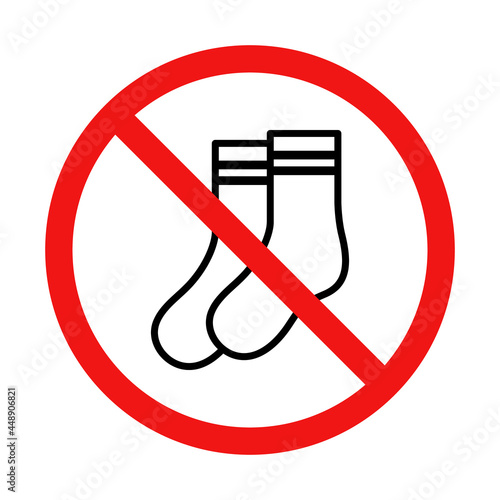 Vector No Socks Sign Illustration