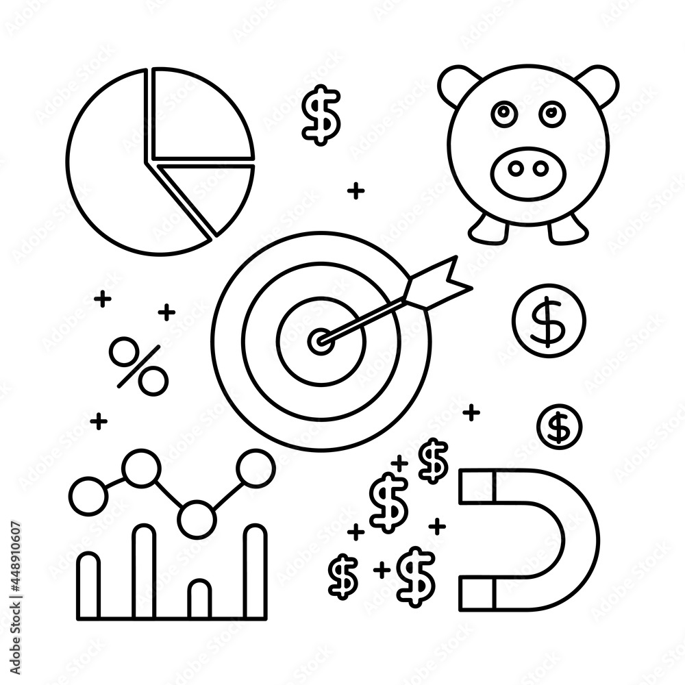 Business icon set vector illustration with simple hand drawn sketching style Business icon set vector illustration with simple hand drawn sketching style