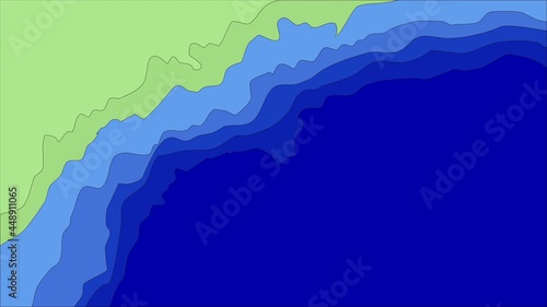 Abstract sea level layers. Sea and seashore depth level vector illustration. Used for educational purpose, education, or graphical resources.
