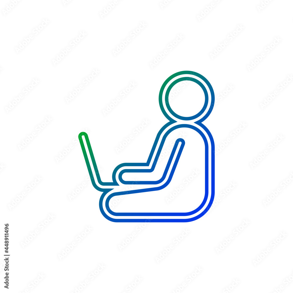 Man and laptop icon Man and laptop icon