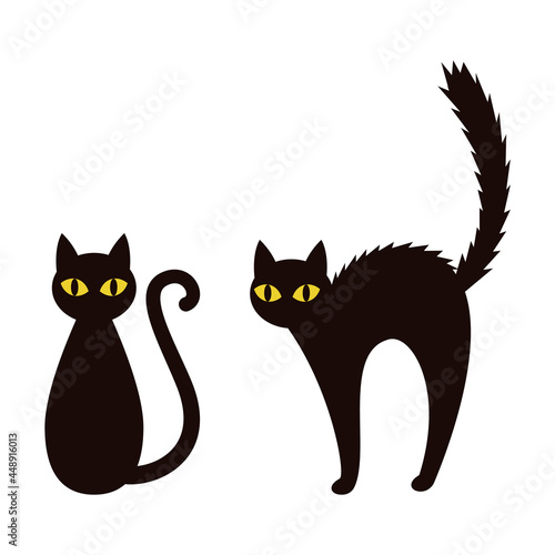vector illustrations of black cats for banners, cards, flyers, social media wallpapers, etc.
