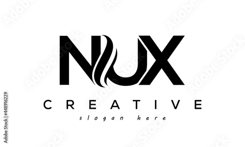 Letter NUX creative logo design vector	 photo