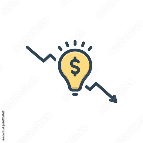 Color illustration icon for tendency 