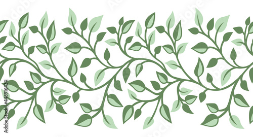 Seamless vector decorative leaves border design
