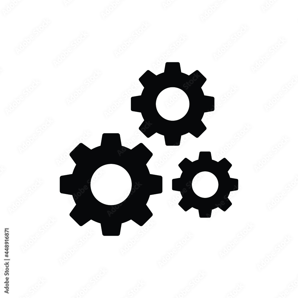 Gear glyph icon. Simple solid style. Two, three, technology, service, wheel concept. Vector illustration isolated on white background. EPS 10 Gear glyph icon. Simple solid style. Two, three, technology, service, wheel concept. Vector illustration isolated on white background. EPS 10